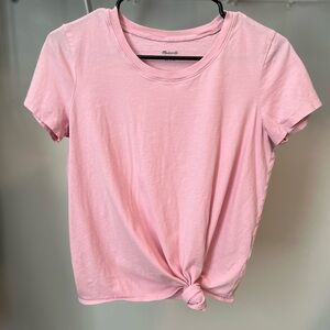 Madewell Light Pink Knot Front Tee